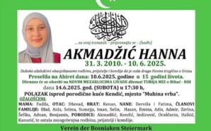 AVUSTURYA GRAZ’DA ÖLDÜRÜLEN BOŞNAK KIZ ÇOCUĞU BİHAÇ’TA DEFNEDİLECEK