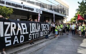 SIRBİSTAN’DA İSRAİL’E SİLAH İHRACATINA KARŞI FİLİSTİN DESTEKLİ PROTESTO